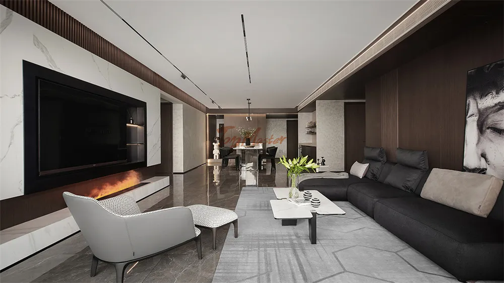 【鲁班装饰】招商雍和府138㎡现代简约，克制而热烈