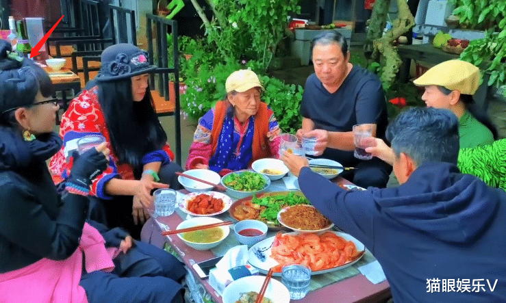 杨丽萍|杨丽萍一家人吃团圆饭，三姐妹长相太相似，满桌大鱼大肉很幸福