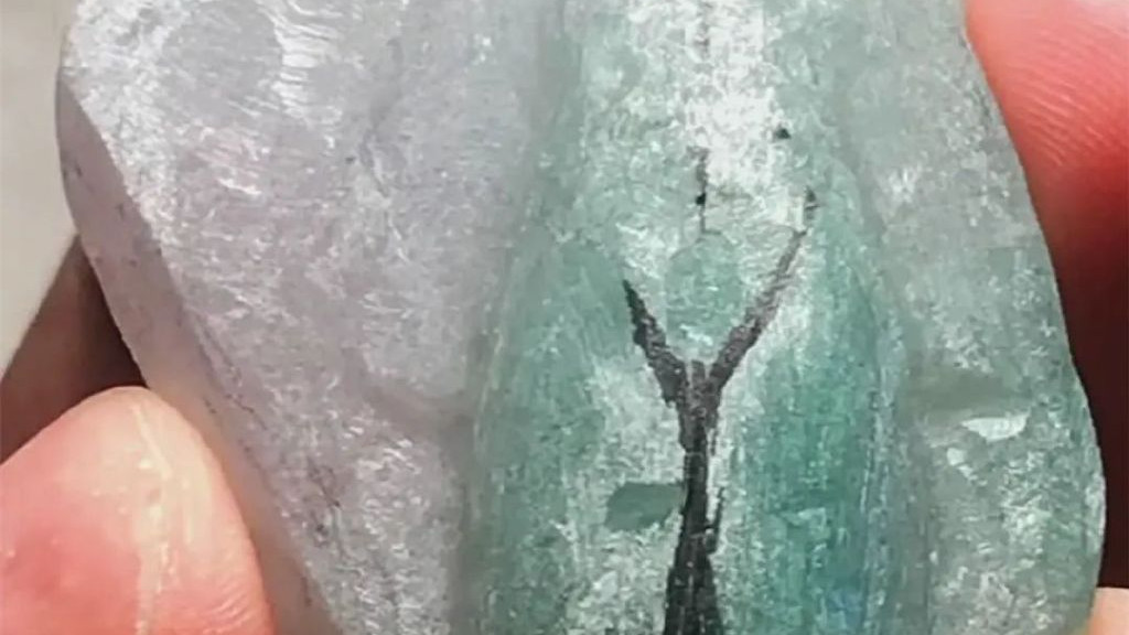 翡翠|玉赏 ▏一块豆绿色的翡翠料子，巧雕一鸣惊人，起货效果十分惊艳！