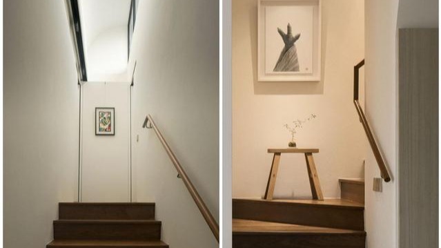 98㎡顶复式，难怪沙发不靠墙，后面柜子藏张床，当客房用挺好！