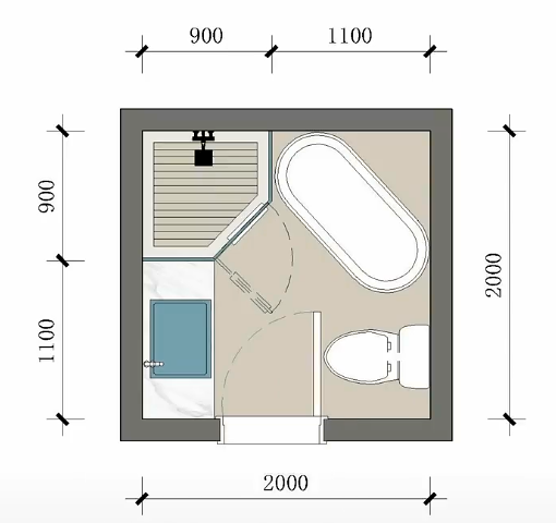 4平米的卫生间,一样能做干湿分离。