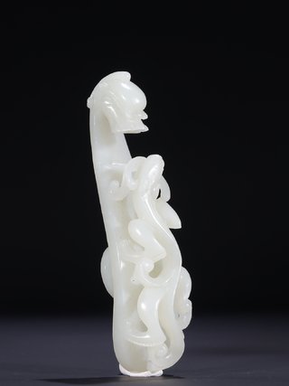 |旧藏【老和田玉 苍龙教子 带钩】