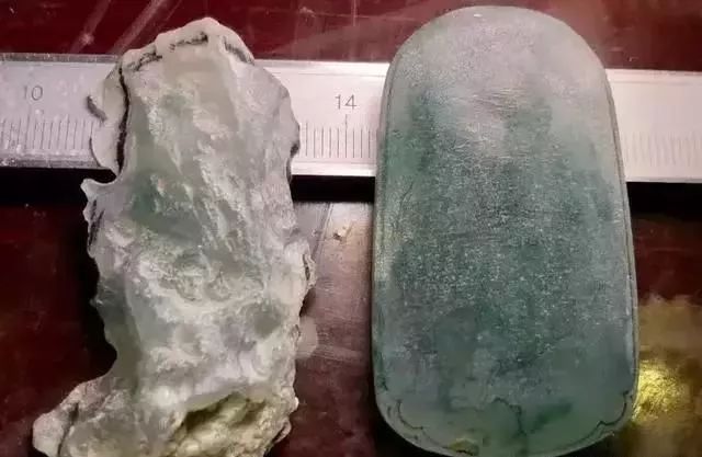 翡翠|一块莫西沙脱沙翡翠原石，切开后无棉，无杂质，起货效果惊艳众人!