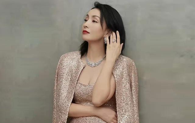 陶虹|陶虹的气场真强大，穿亮片礼服拍大片，摆拍豪放贵气逼人