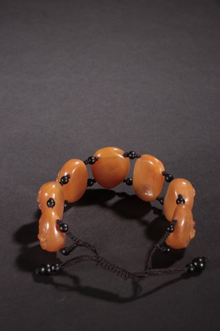 |旧藏-田黄石蝙蝠纹手串