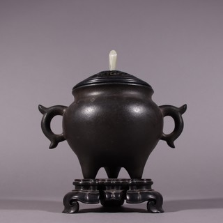 |清 松月侣款铜胎熏炉摆件