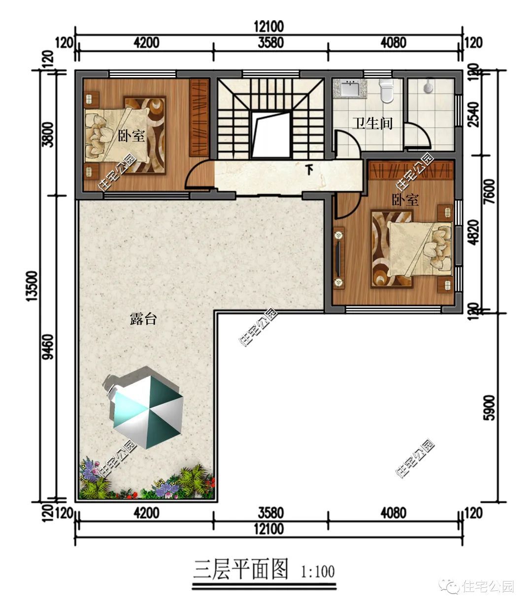 12×13米占地118平的新中式别墅，每一个房间都明亮舒适