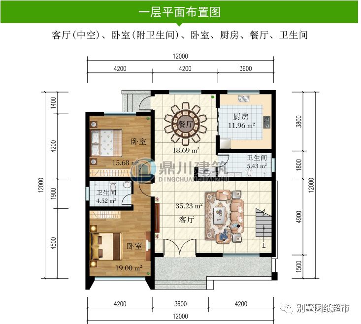 现代农村别墅,12×12米,三代家庭都能住得下,看完狠狠的心动了