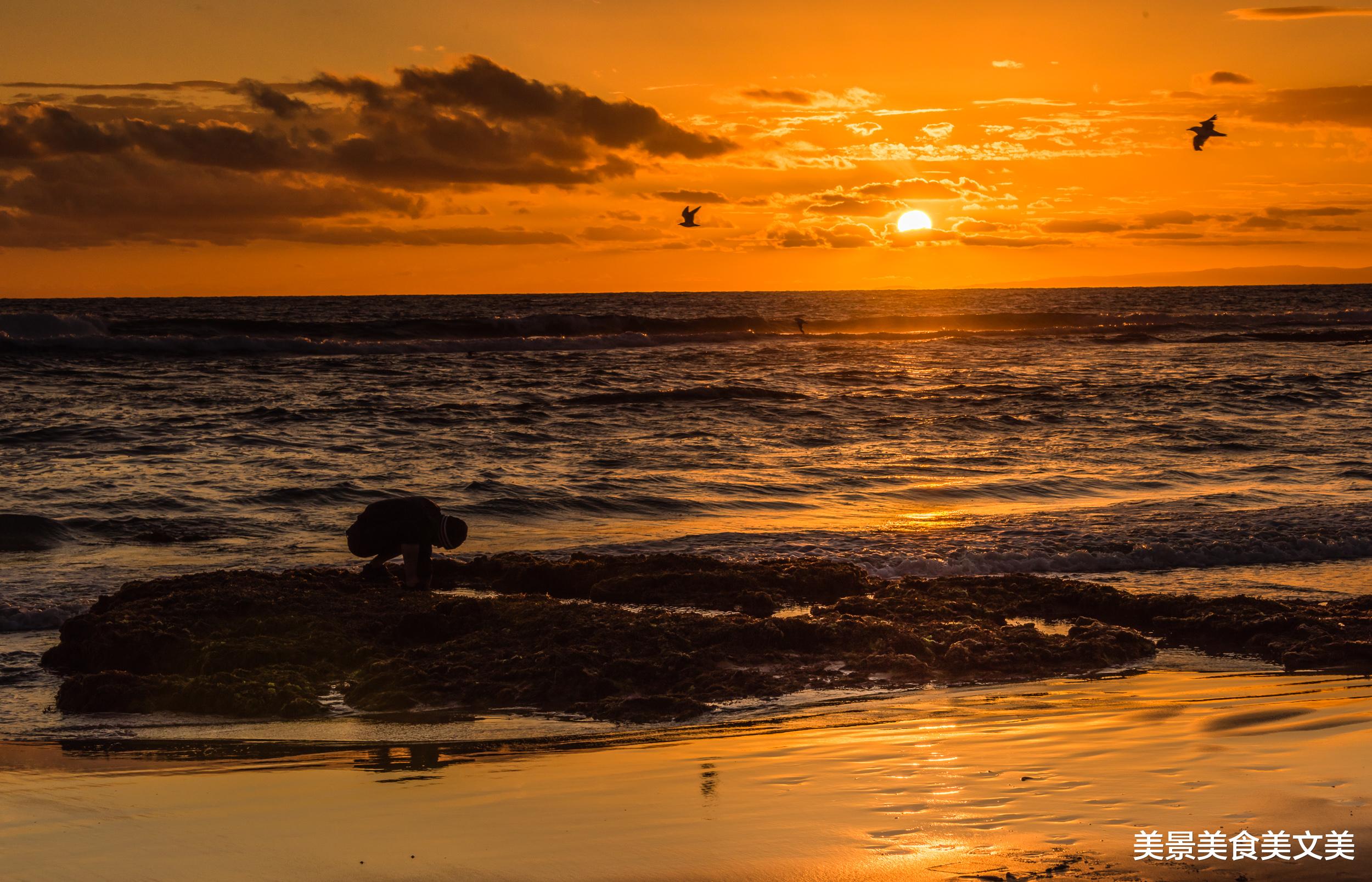 |大海与夕阳，好美！