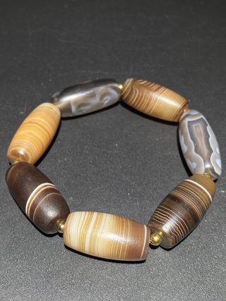 玛瑙|藏传 千年:老缠丝玛瑙 手串珠子