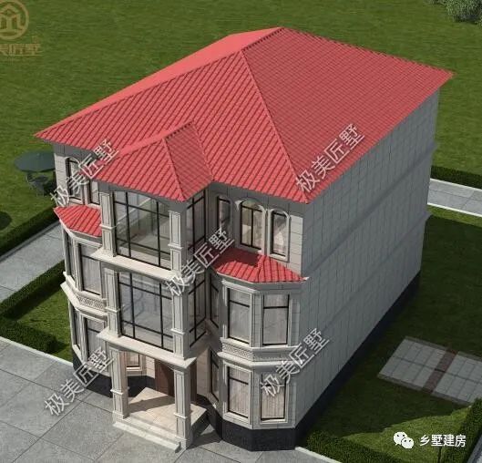 面宽10米的三层别墅，且有一面墙不能开窗，这个设计就不错