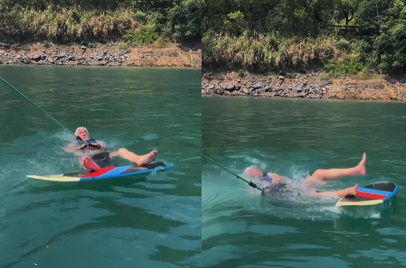 张纪中|71岁知名导演晚年学冲浪!不慎落水被拖行,四脚朝天充满活力