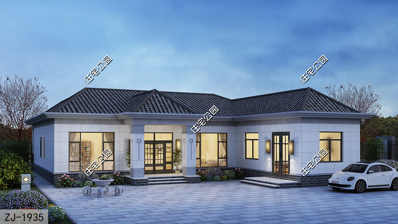 别墅|16×21米一层别墅，柴火灶+茶室+12米面宽的客餐区，非常适合养老