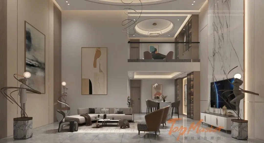 【鲁班装饰】云麓九里300㎡现代轻奢风格，细品优雅写意生活