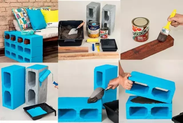 老公从工地搬回几块空心砖,做了几样家具,连邻居都羡慕了!