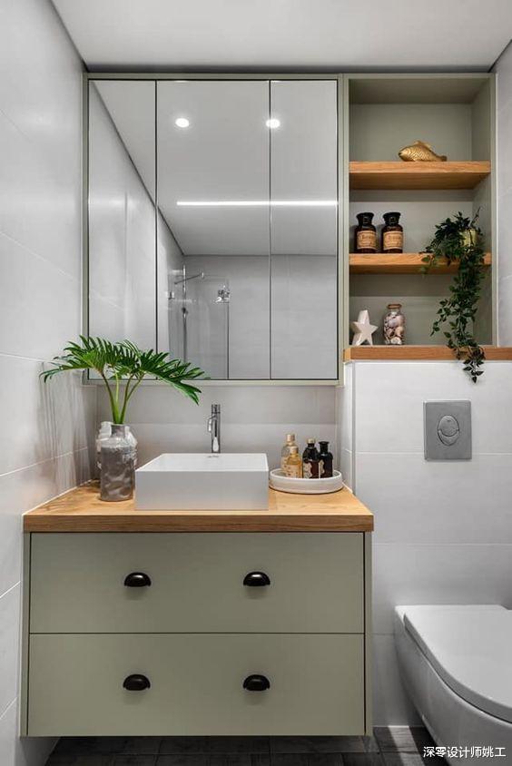 马桶和洗漱台并排放,5种方法教你解决收纳,空间越小越要做