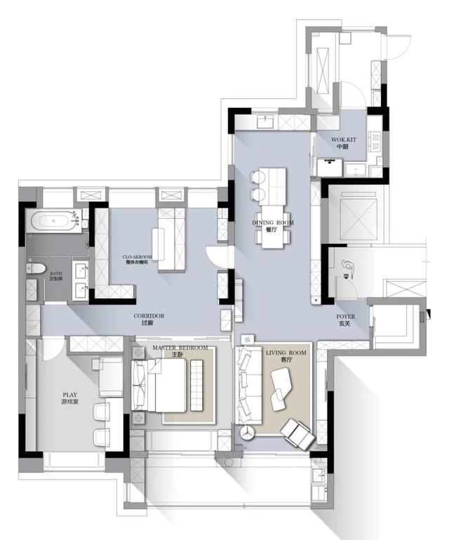 180㎡现代主义，安静舒适的设计，令人轻松惬意