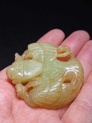 和田玉籽料|明 和田玉籽料 迦楼罗神鸟 大鹏金翅鸟 挂件