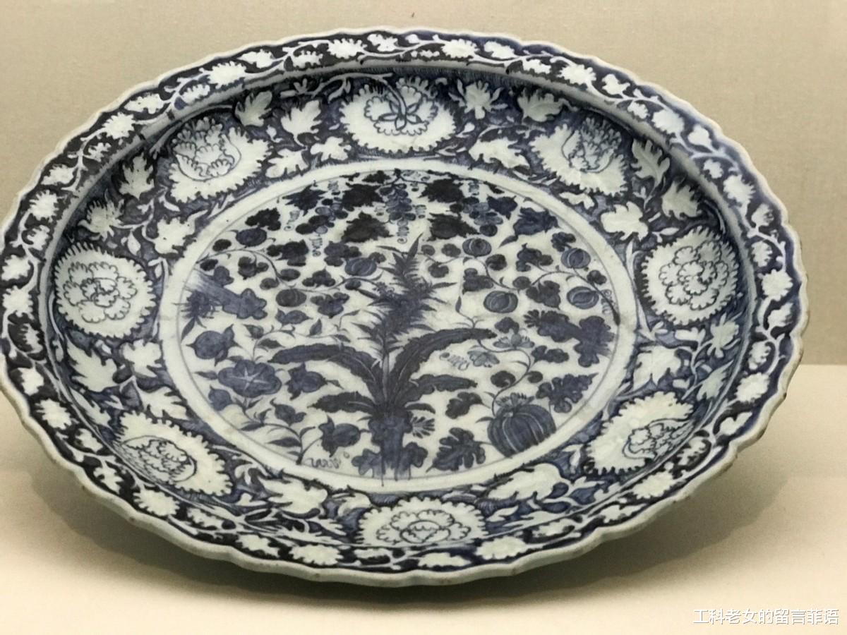 元青花|国博元代陶瓷展上的元青花盘