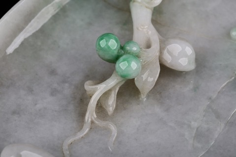 翡翠|清代：翡翠寿桃形梅花笔舔