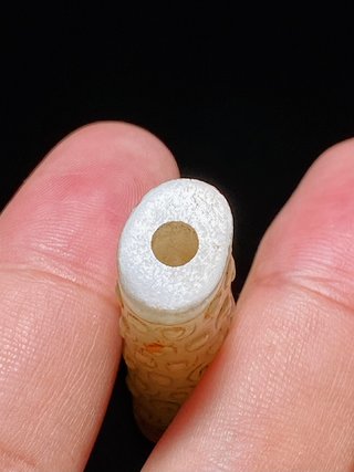 和田玉籽料|战汉 和田玉籽料 白玉 谷纹 玉勒 扁勒 挂件 把件