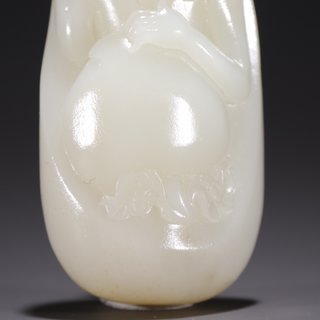 石雕|旧藏·和田玉灵猴献寿原石雕