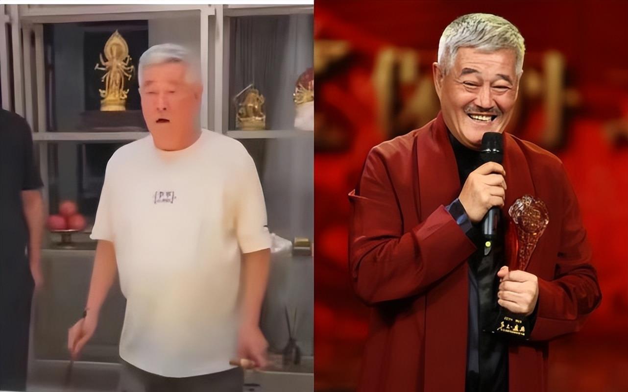 赵本山|64岁赵本山与好友聚会,头发花白身材浮肿,酒后写书法超接地气