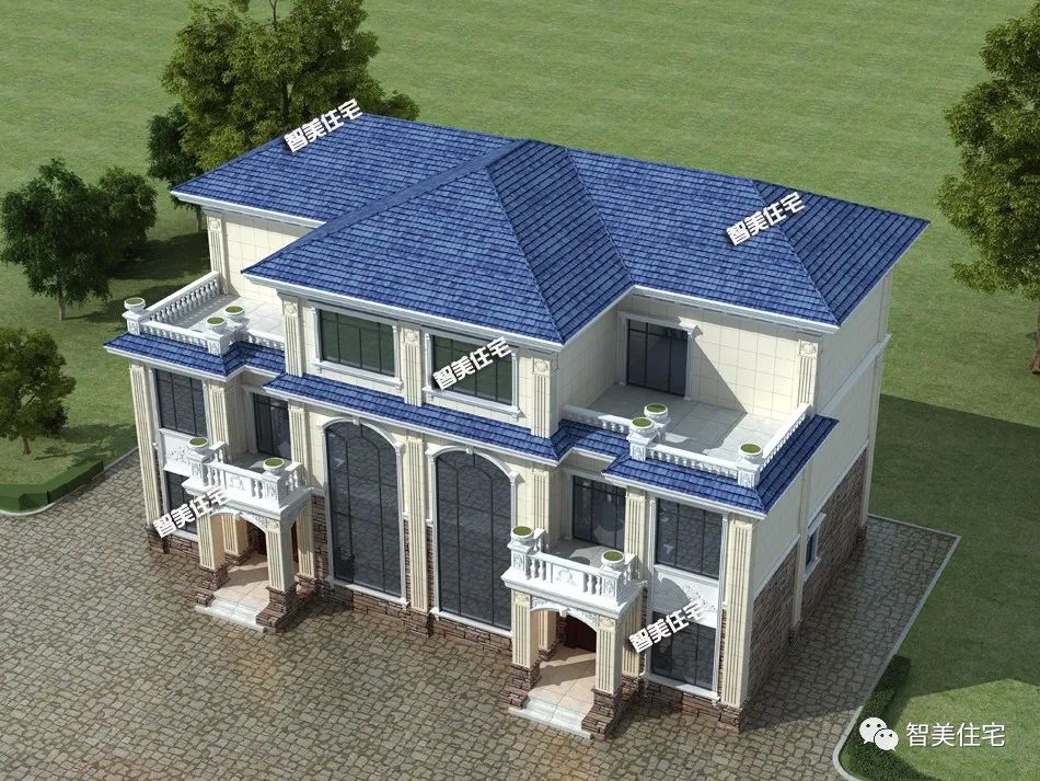 老家盖一栋双拼别墅,带挑空客厅和旋转楼梯,亲戚朋友们羡慕极了