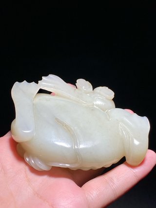 水盂|清中期 和田玉籽料 白玉 刘海戏金蟾 水盂 摆件 把件