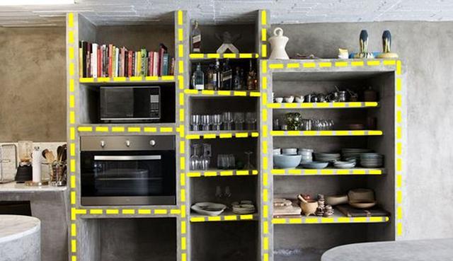 厨房1个柜子都不要,砖砌壁龛多出几平米的收纳空间,中看不中用