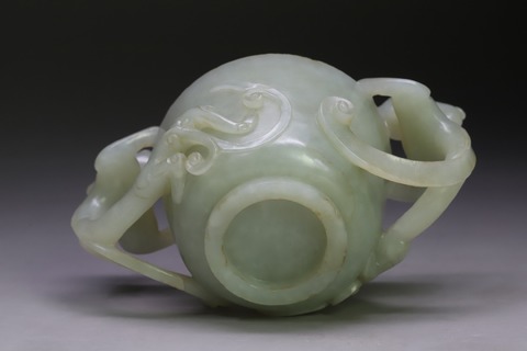 和田玉籽料|和田玉籽料“双螭龙玉杯”