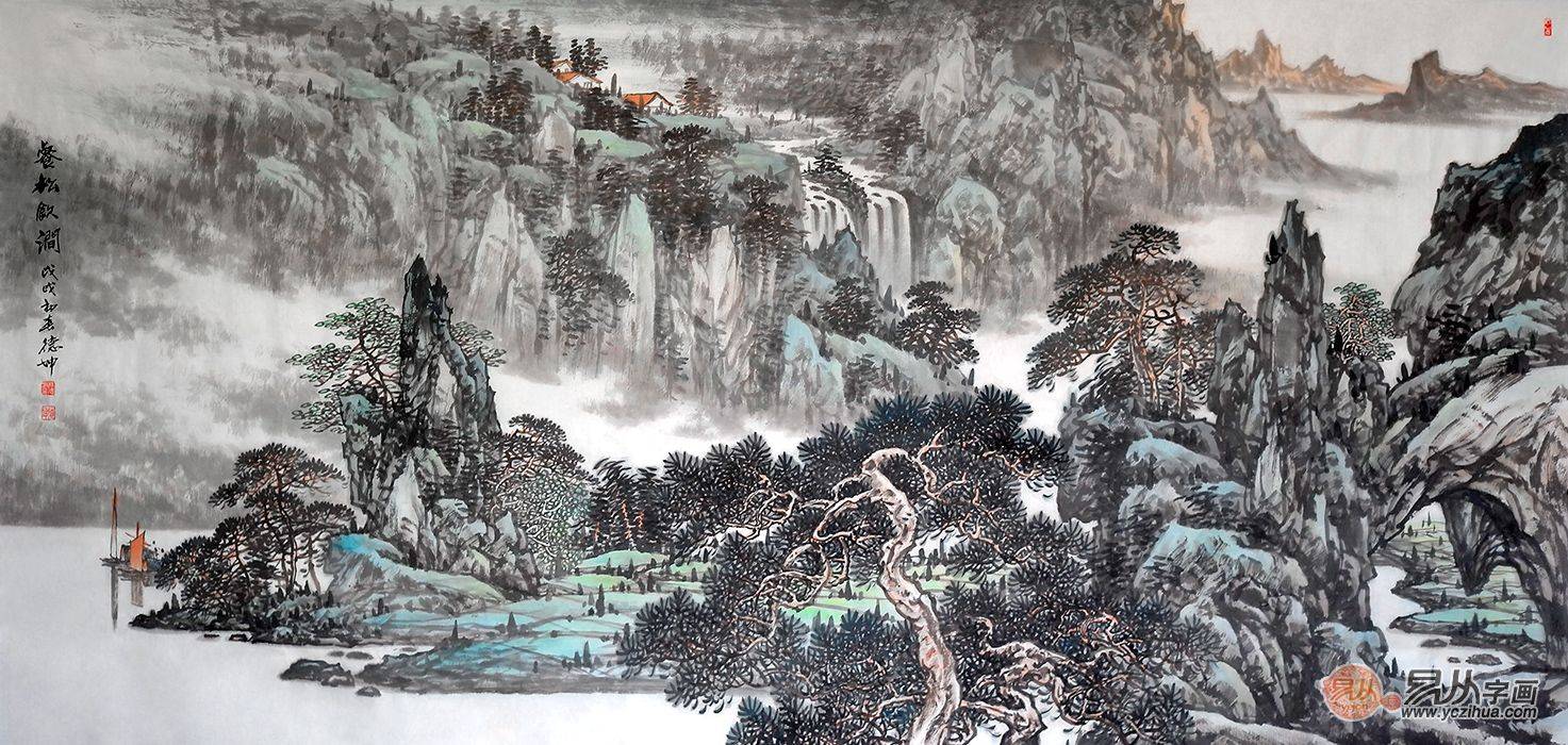 山水挂画 客厅选择这几幅作品就是选对了品位