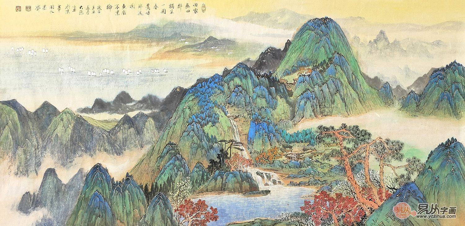 客厅挂画 家里装饰笔墨山水 这样选就对了