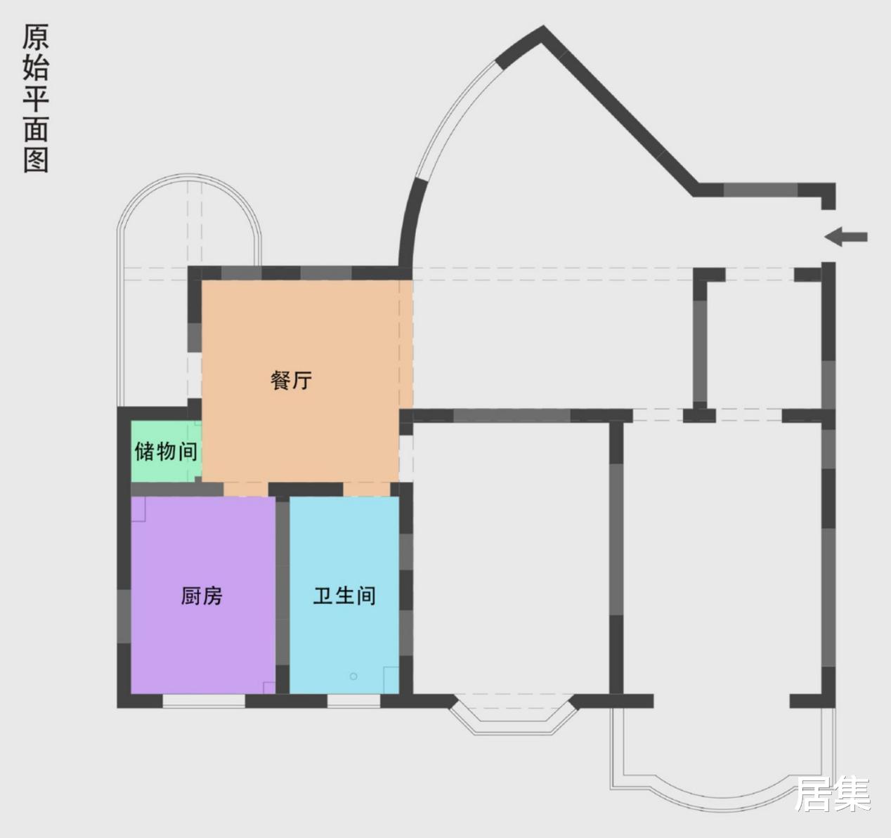 卧室|上海110㎡奇葩户型大变身,打造极简扇形餐厅和温柔北欧风卧室