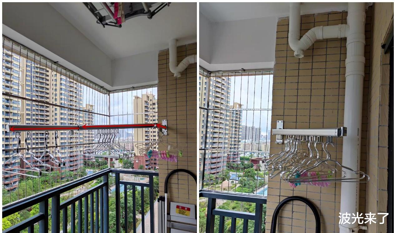 邻居太贪心，只有一个阳台，他装折叠晾衣架，一边晾晒一边改书房