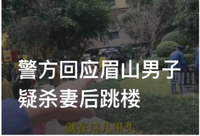 四川眉山,网传某小区一男子杀害妻子后跳楼身亡