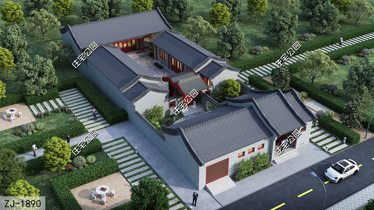 卧室|19×21米一进四合院,占地300平,在农村这样的房子真的能建吗?