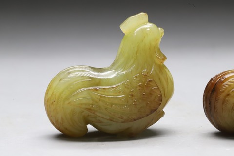 |回流 舊藏和田黄玉籽料“官上加官”一对、