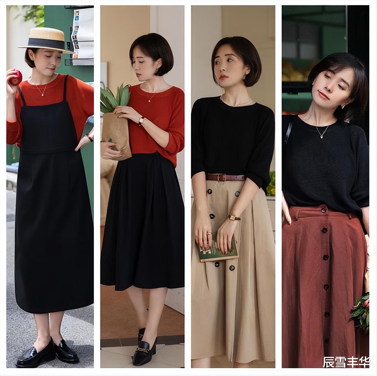 过了40岁的女人这样穿:天丝蝙蝠衫+半裙,美得细腻温婉且高级