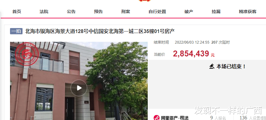 长沙|中信国安北海第一城12栋双拼别墅低价被拍卖,有人一下买两栋