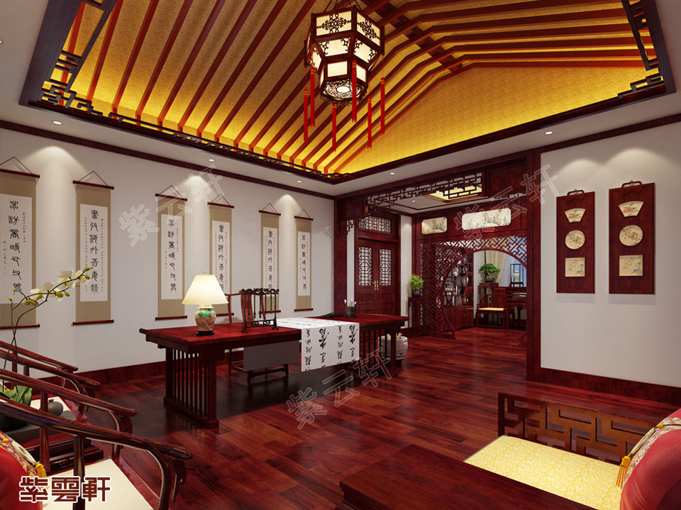 浙江金华中式装修别墅，秉中式风格，道自然美学