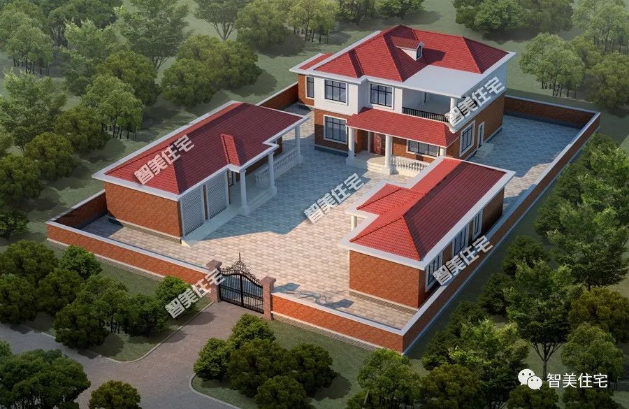 盖一栋与众不同的房子，简欧风格式合院住宅，引领新时尚！