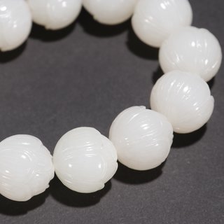 翡翠|和田玉籽料莲花手串