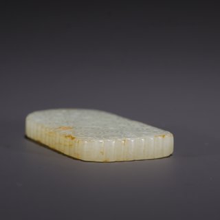 |旧藏·和田玉蝙蝠求寿玉牌