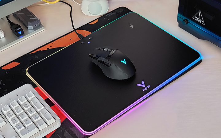 联想Yoga|感受无线充电外设新体验:雷柏VT350Q双模鼠标+V10RGB鼠标垫套装