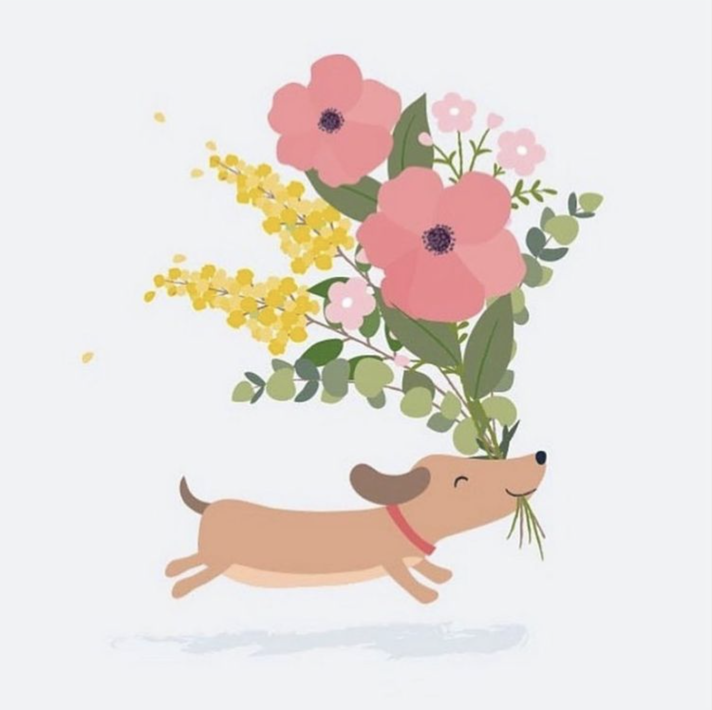 动物和花朵组合的清新图案  很适合孩子看的插画