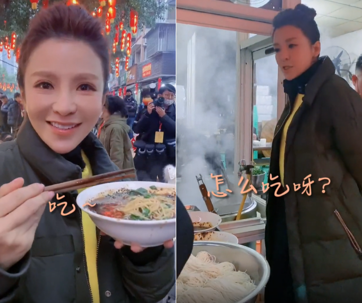 朱迅|央视朱迅路边吃面引发围观！抱着碗大口嗦面，拒绝霸占椅子搞特殊