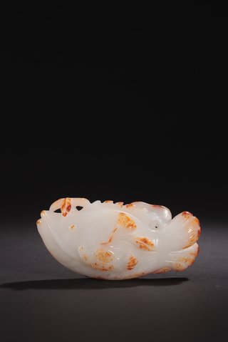 和田玉籽料|回流-和田玉籽料连年有余雕件