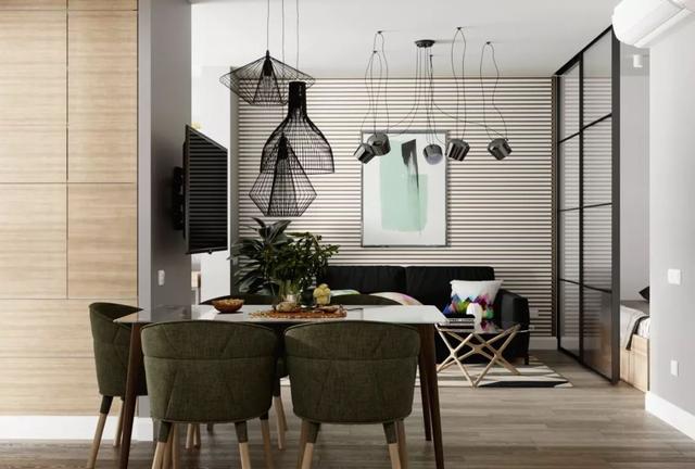 48平方米的“大单间”设计,实木装饰温馨,现代风格好看又实用