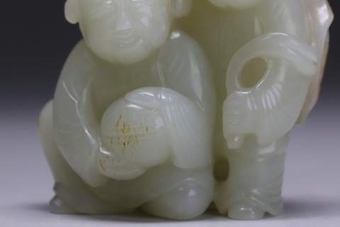 和田玉籽料|和田玉籽料“枣红皮 和合二仙”.